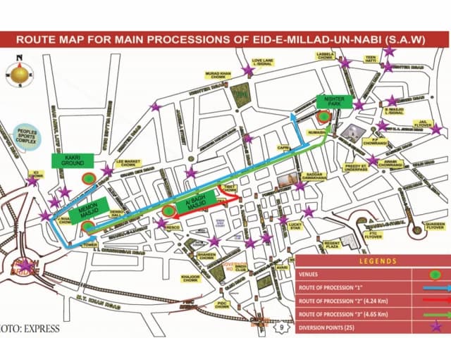 Milad processions to bring major roads to a standstill
