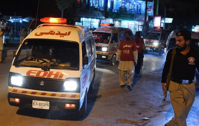 Five road construction workers were killed and another critically injured on Monday when heavily