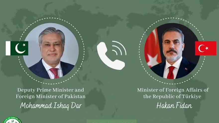 Dar, Turkish FM discuss regional developments, bilateral ties