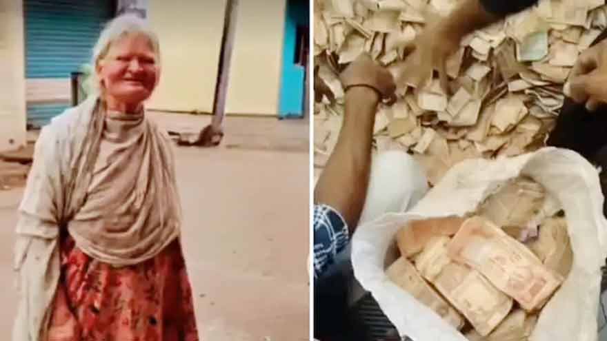 Beggar woman's home yields millions in cash, coins after her death
